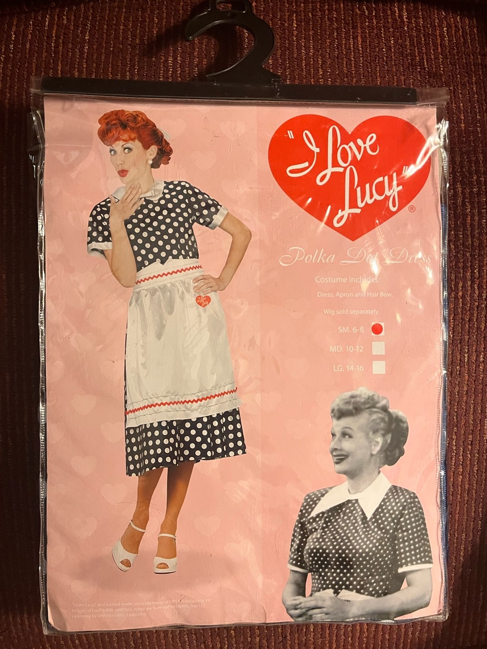 “I Love Lucy” Polka Dot Dress/White Apron Costume – Officially Licensed